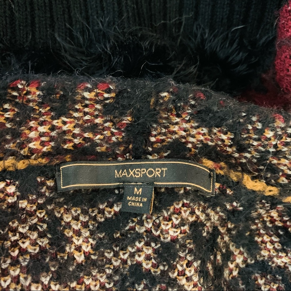 Multi-Material Long Open-Front Sweater - image 8